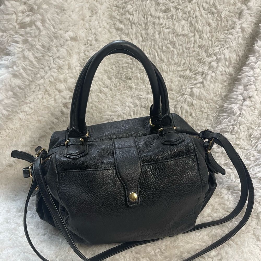 Vince Camuto Black Leather Handbag shoulder bag with gold tone hardwares - Picture 6 of 15